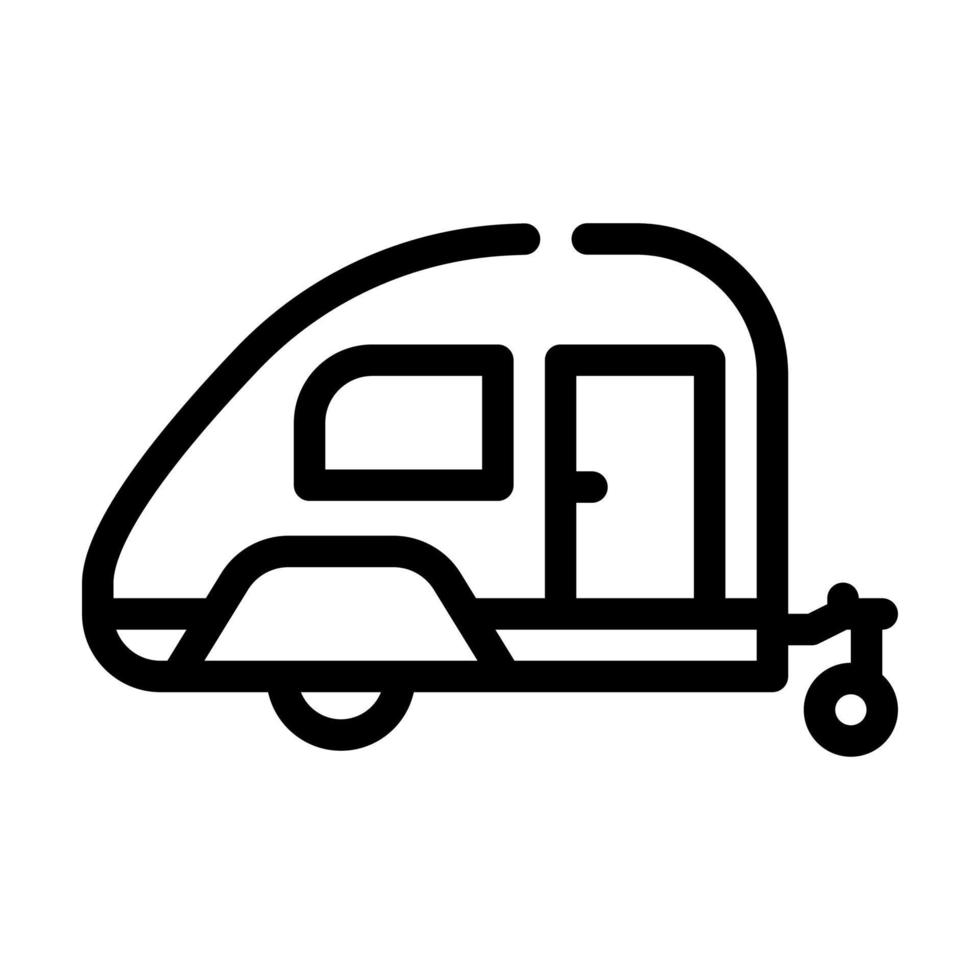 Wohnwagen nach Hause auf Rädern Symbol Leitung Vektor Illustration