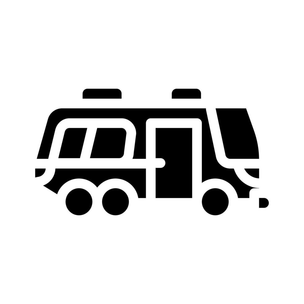 bus nach hause auf rädern glyph icon vector illustration