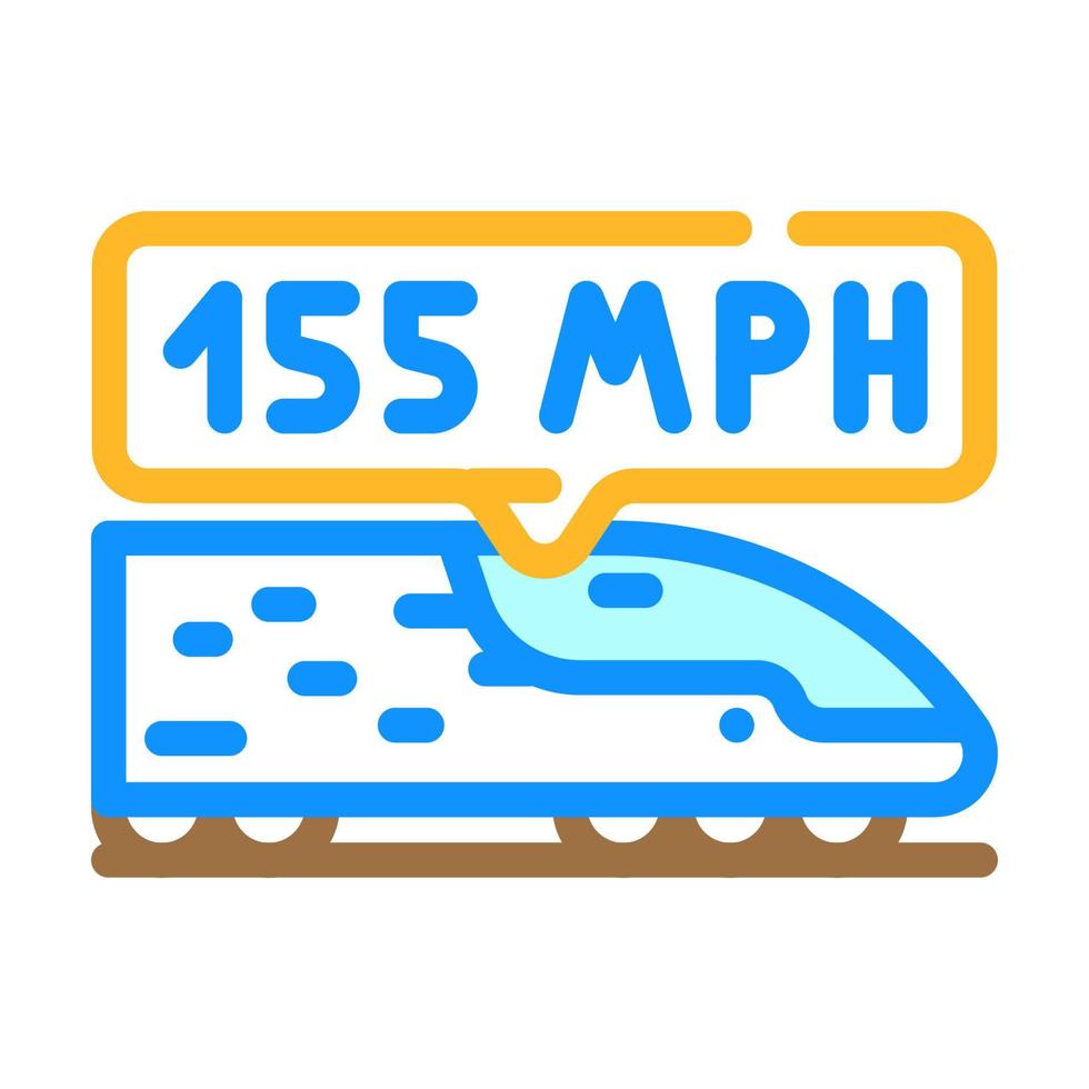 tåg hastighet Färg ikon vektor illustration