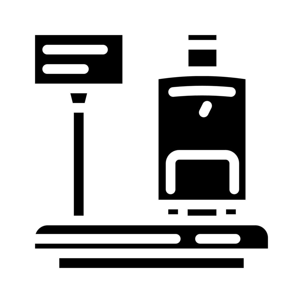 Waage Flughafenausrüstung Glyphen-Symbol-Vektor-Illustration vektor