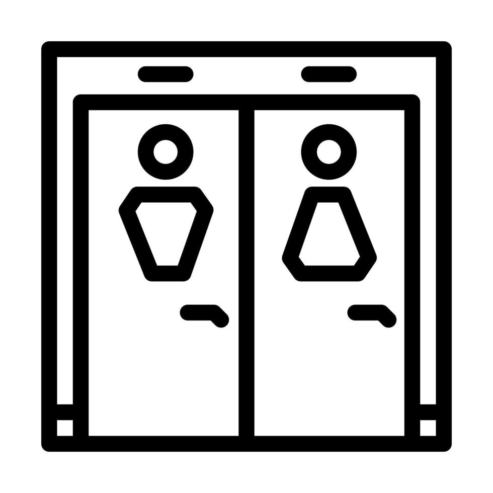 toalett flygplats linje ikon vektor illustration