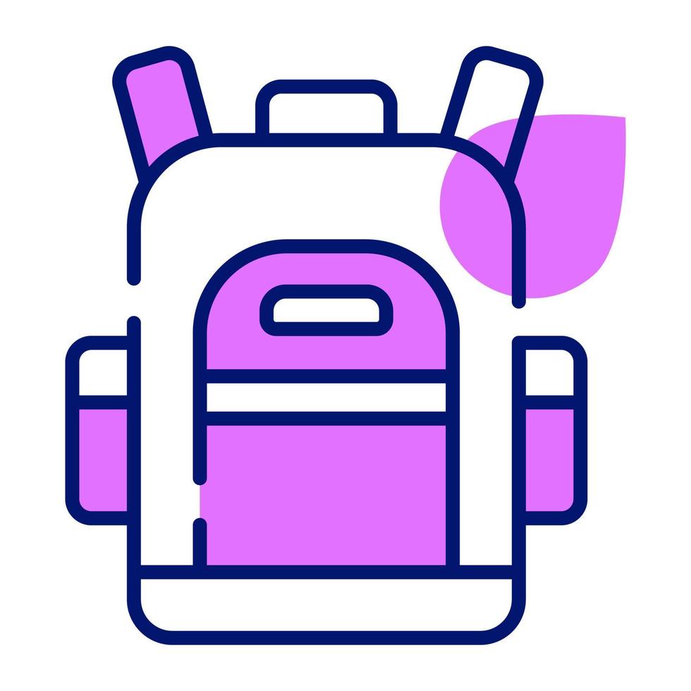 ett ikon av ryggsäck i trendig stil, reser väska vektor