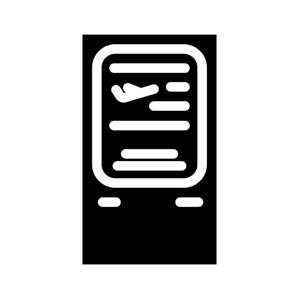 Glyph-Symbol-Vektorillustration des Registrierungsterminals am Flughafen vektor