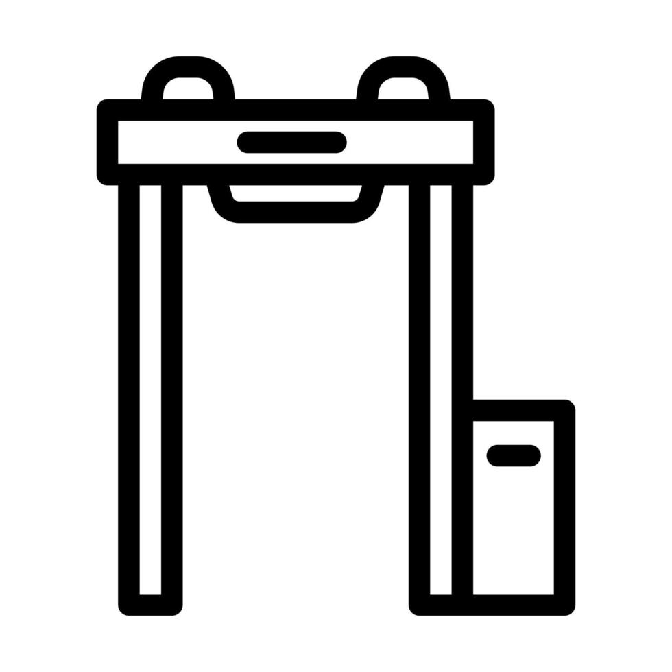 Arch Metalldetektor Flughafen Ausrüstung Linie Symbol Vektor Illustration