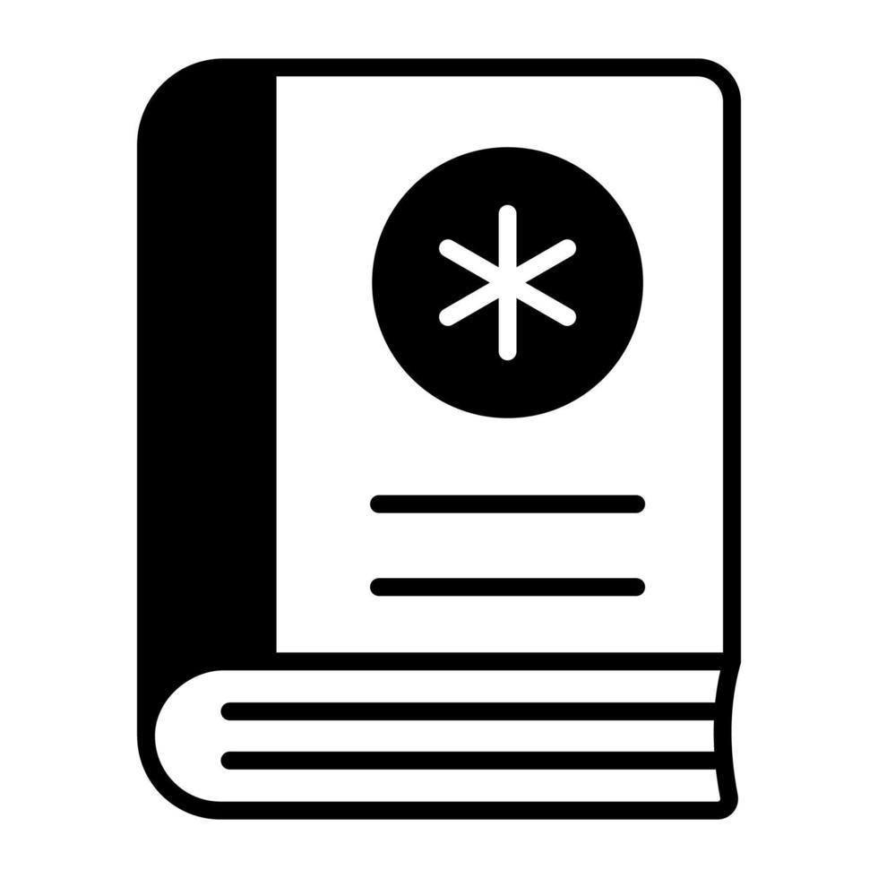 ett redigerbar ikon av medicinsk bok i modern stil, lätt till använda sig av vektor