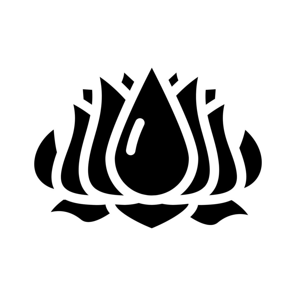 Lotus-Blume-Glyphe-Symbol-Vektor-Illustration vektor