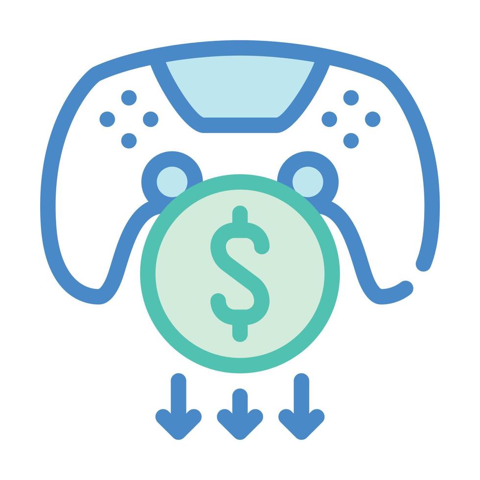 pengar tillbaka efter köpa video spel Färg ikon vektor illustration