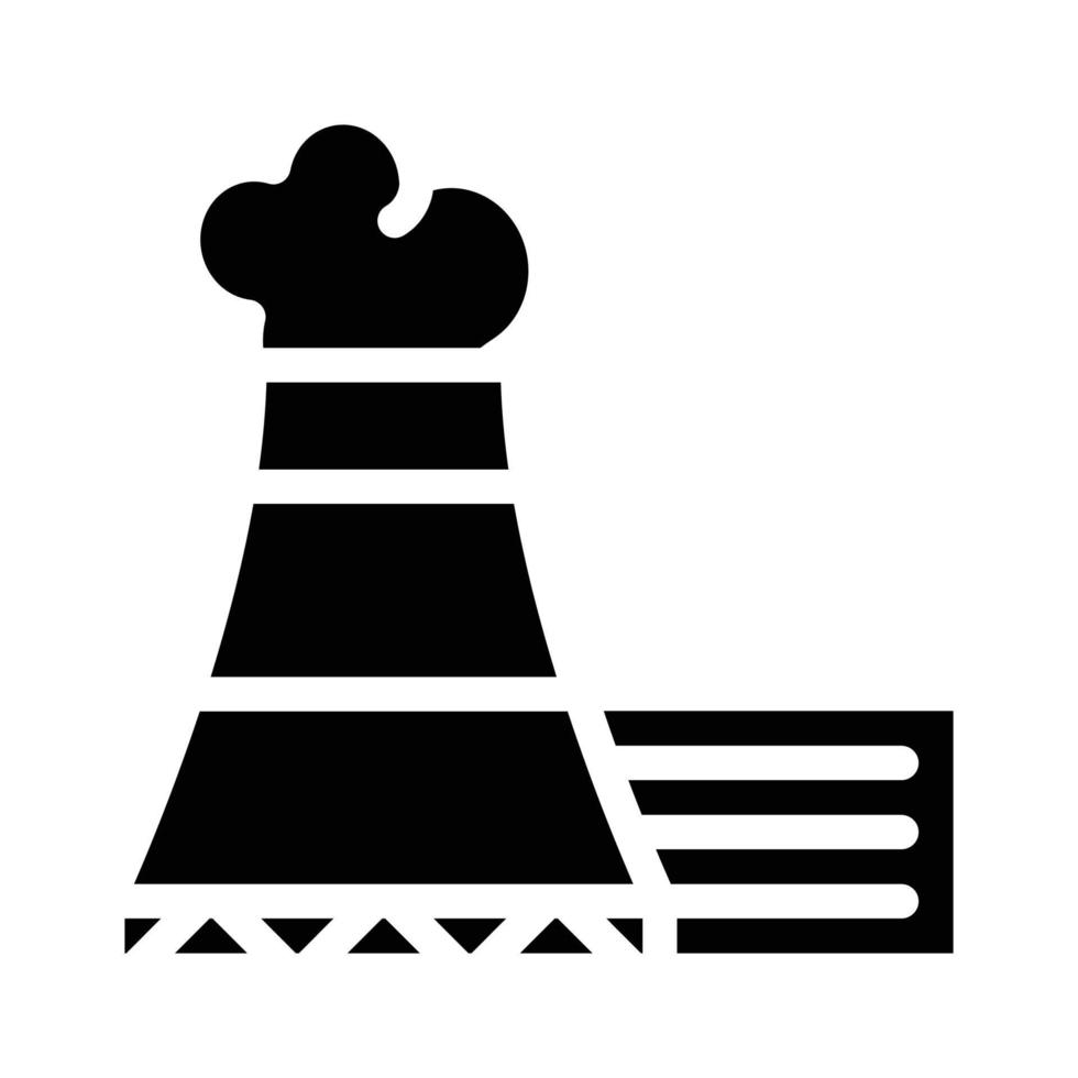 Atomkraftwerk Glyphen-Symbol-Vektor-Illustration vektor