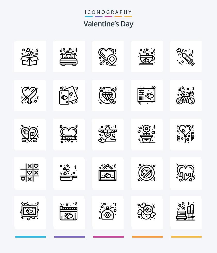 kreatives valentinstag 25 skizzen-icon-pack wie herz. Tee. Romantik. Liebe. Kaffee vektor