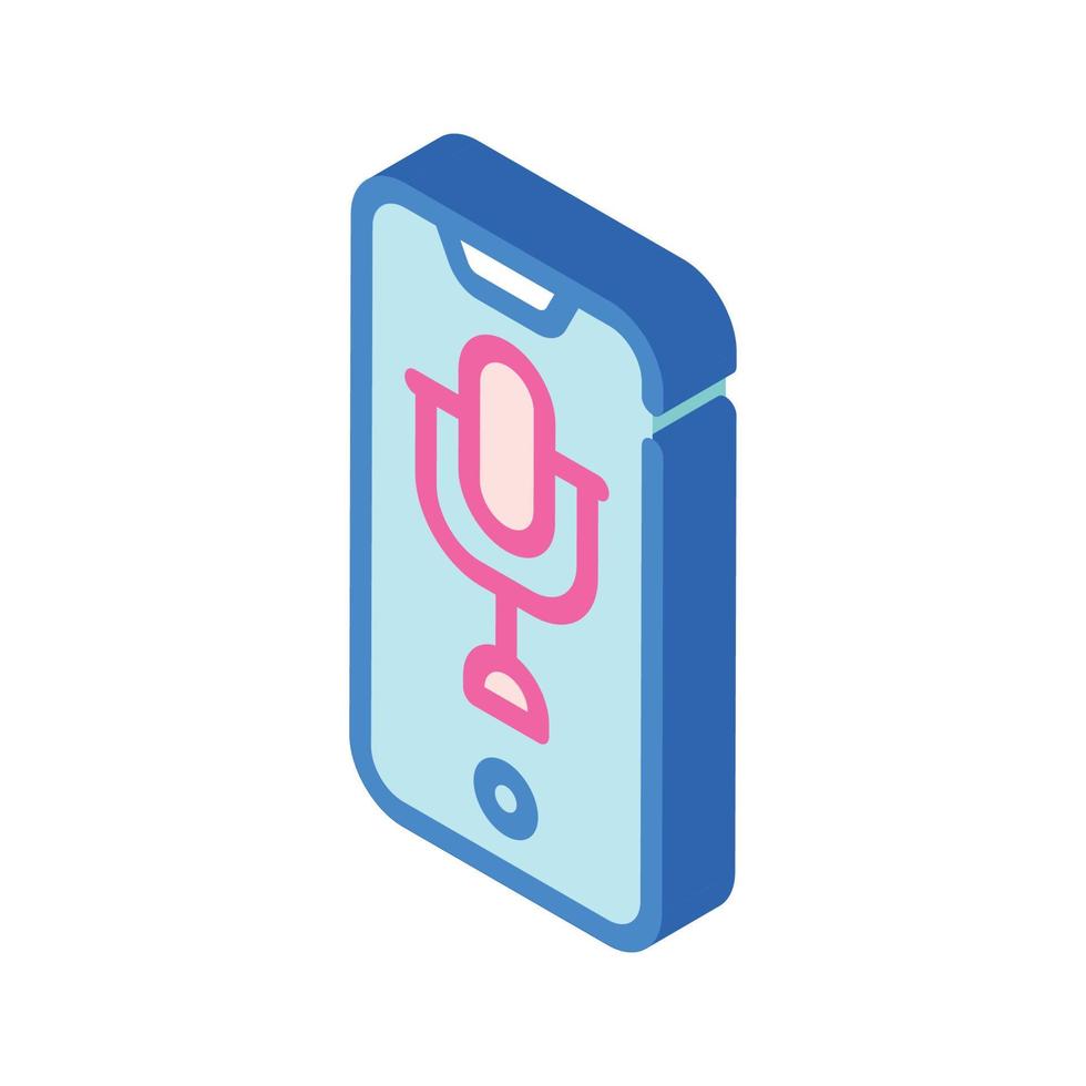diktafon telefon isometrisk ikon vektor illustration tecken