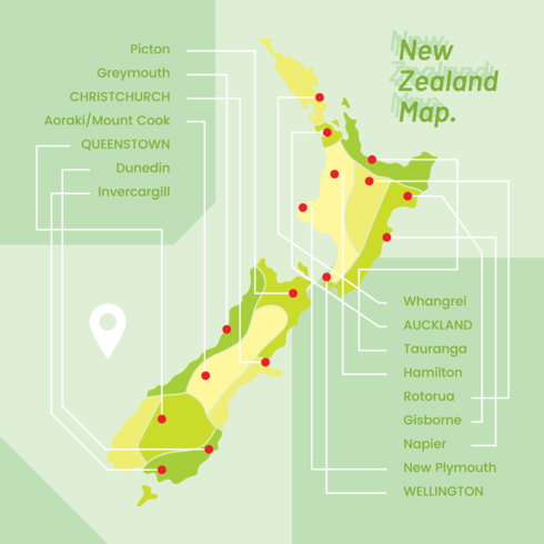 Neuseeland Karte vektor