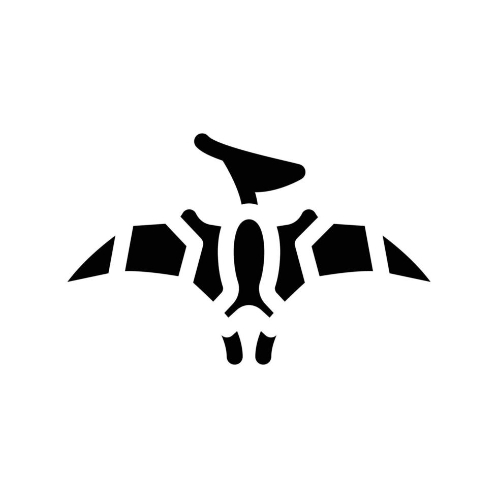 Pterodactyl Dinosaurier Glyphe Symbol Vektor Illustration Zeichen