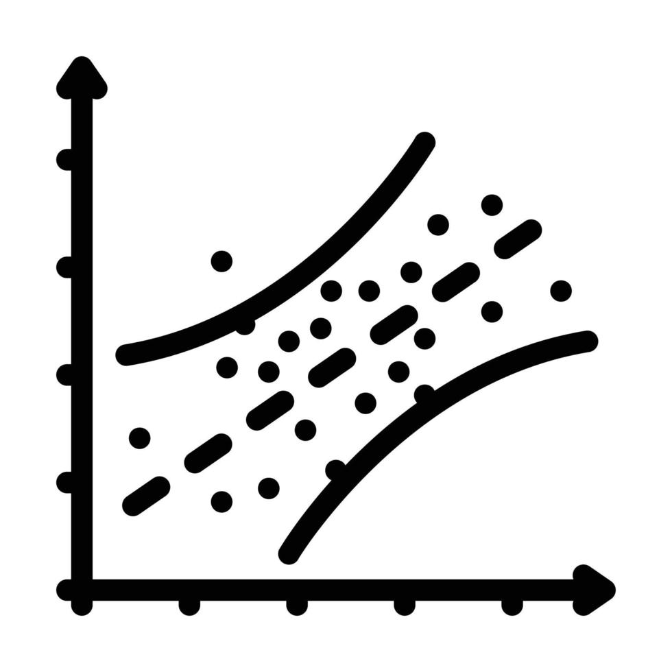 linjär regression linje ikon vektor illustration