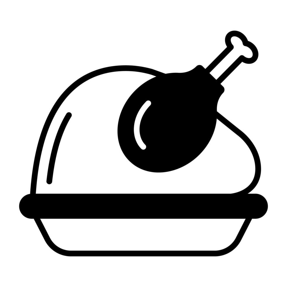 ett ikon av rostad kyckling Kalkon, vektor design av kyckling bbq i trendig stil