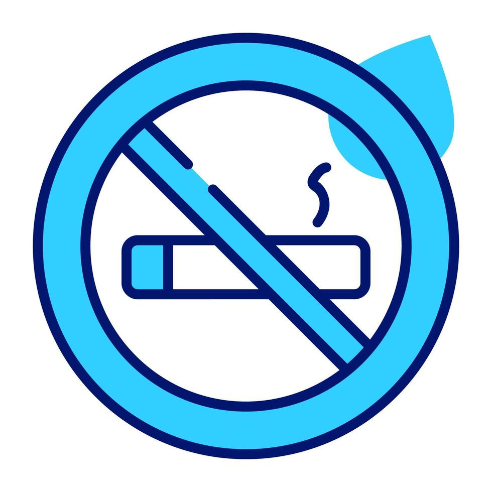 Nichtraucherzeichenikone, Zigarette mit verbotenem Zeichenvektor vektor