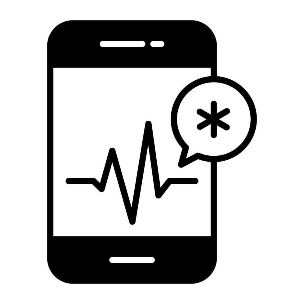 hög kvalitet vektor ikon av mobil app, hälsa kolla upp, mobil sjukvård
