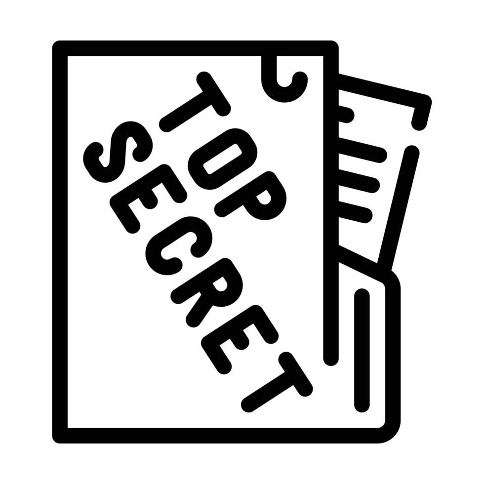topp hemlighet dokument linje ikon vektor illustration