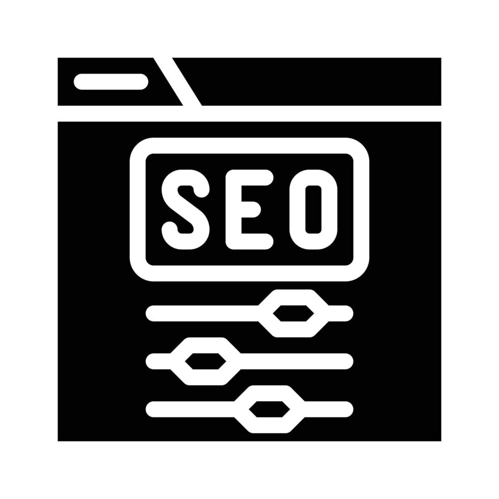 seo-einstellungen glyph symbol vektor schwarze illustration