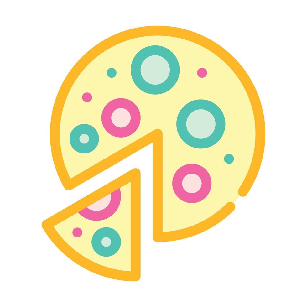 vegan pizza Färg ikon vektor symbol illustration