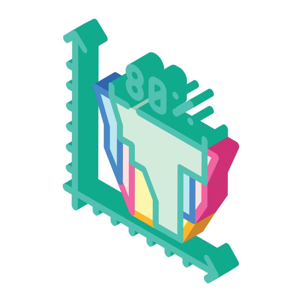 marknadsföring analys isometrisk ikon vektor Färg illustration