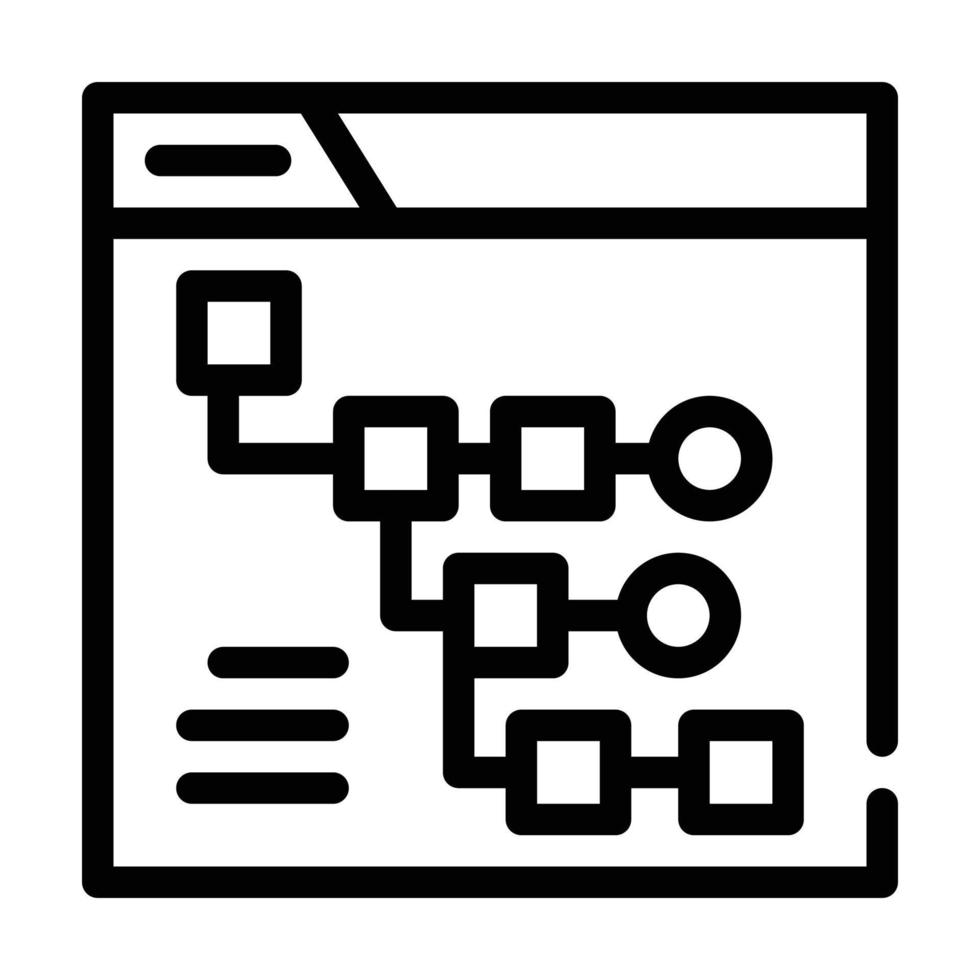 utforskande data analys linje ikon vektor illustration