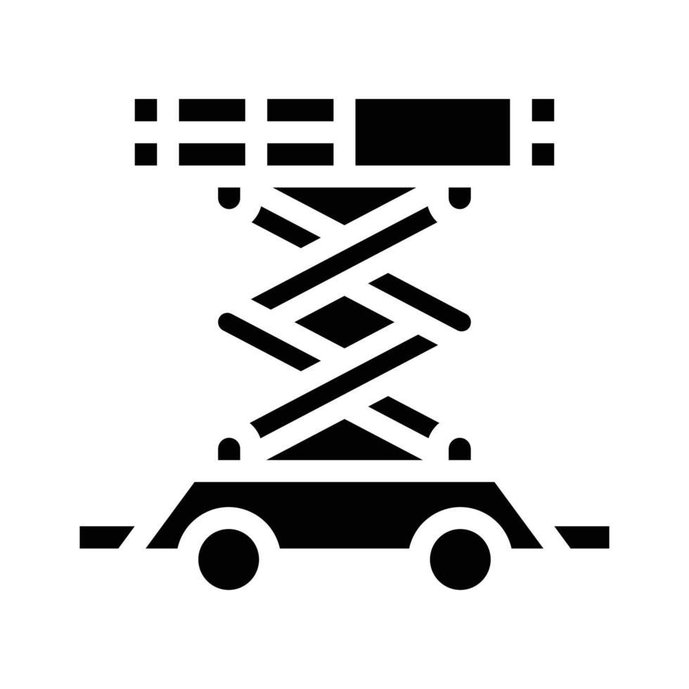 Scherenhebebühne Glyphen-Symbol Vektor isolierte Illustration