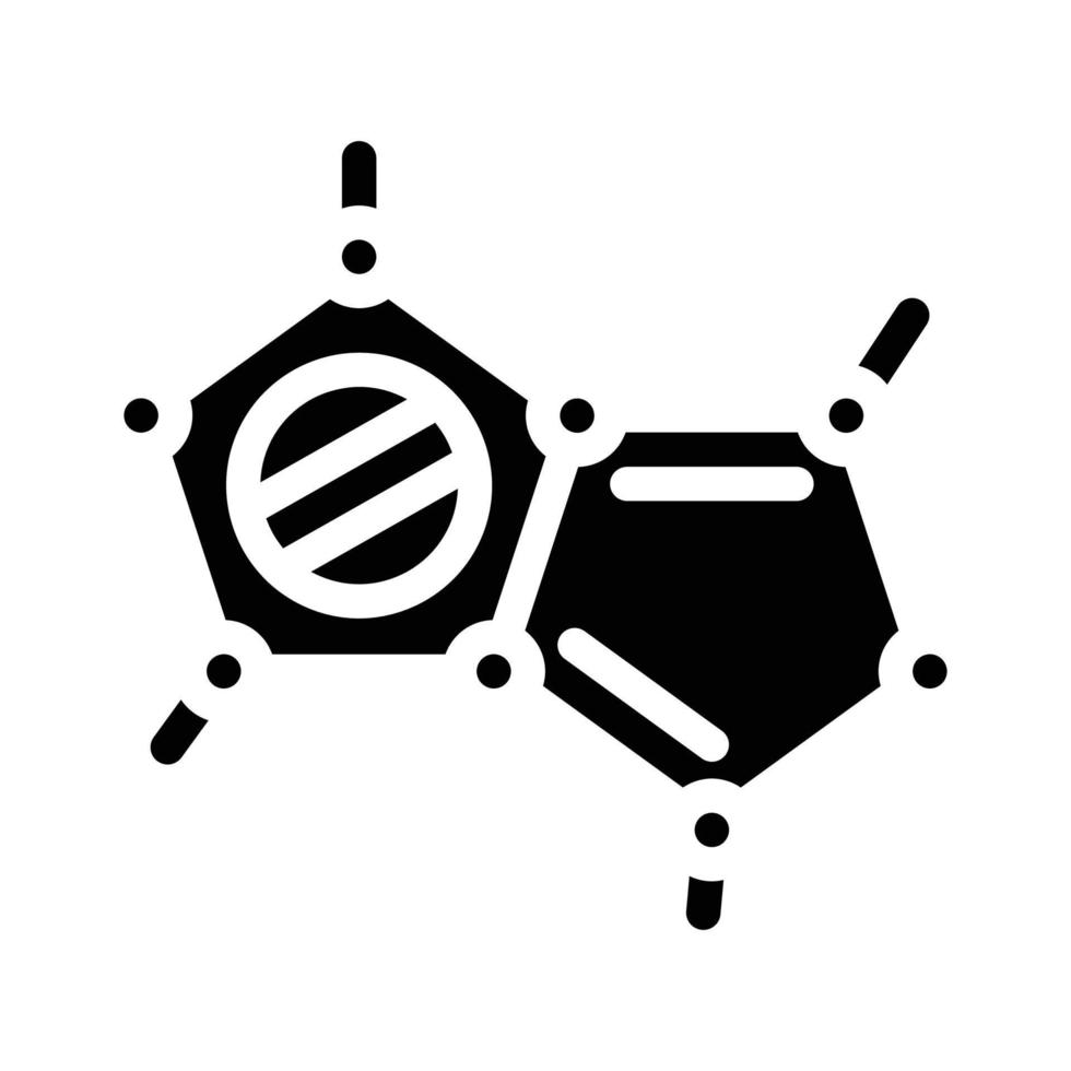 Molekülstruktur-Glyphen-Symbolvektor isolierte Illustration vektor