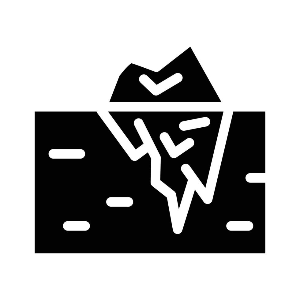 isberg smältande glyf ikon vektor symbol illustration