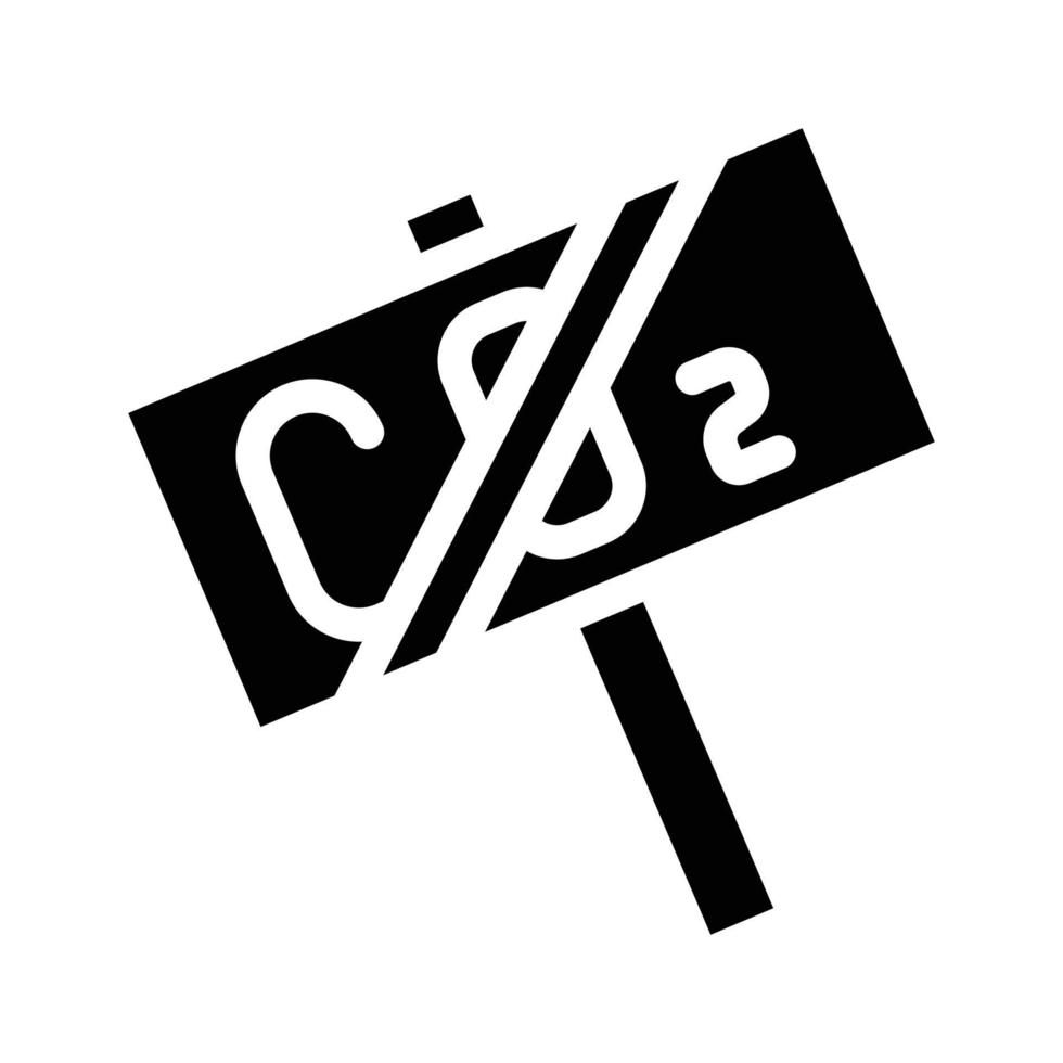 Co2 gekreuzte Typenschild-Glyphen-Symbolvektorillustration vektor