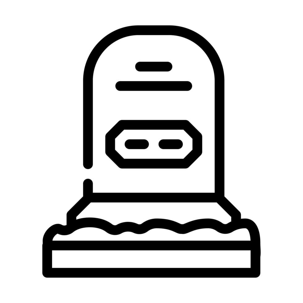 Grabstein auf Grablinie Symbol Vektor Illustration