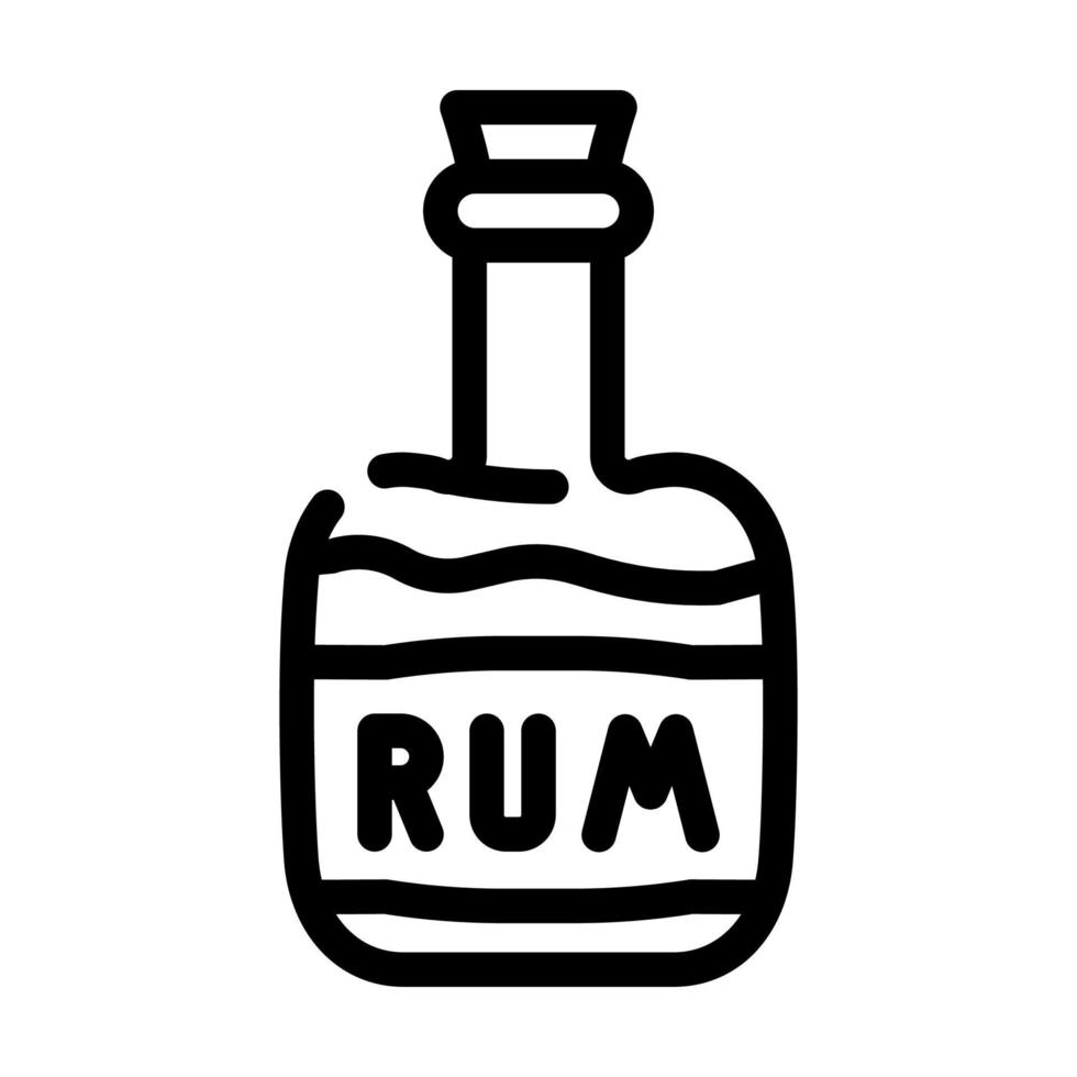 rom dryck flaska pirat linje ikon vektor illustration