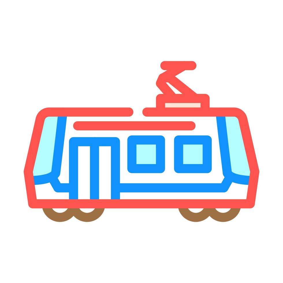 Straßenbahn Stadt Transport Farbe Symbol Vektor Illustration