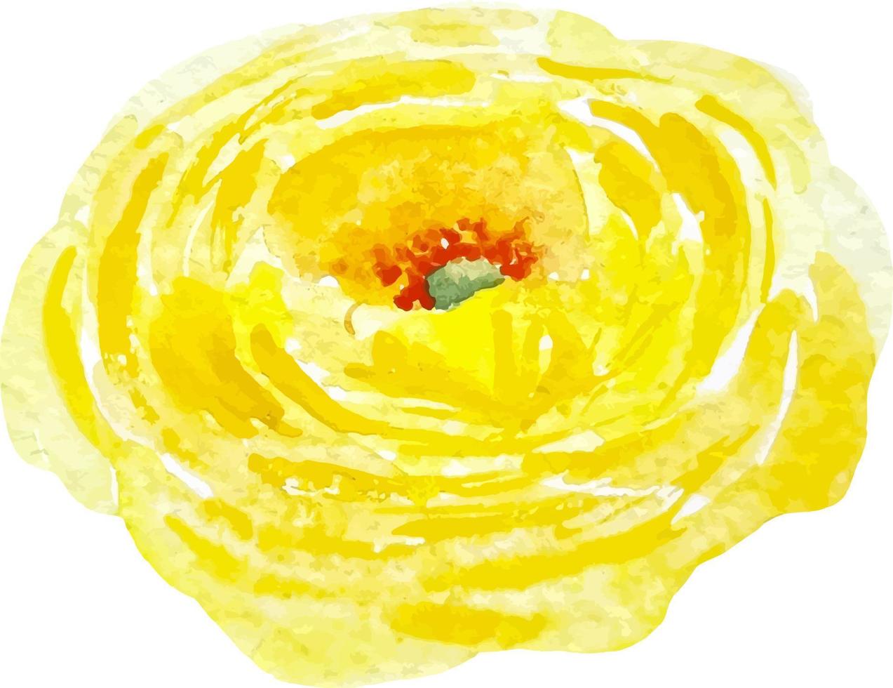gelbe blume clipart ranunculus isolierte aquarellillustration vektor