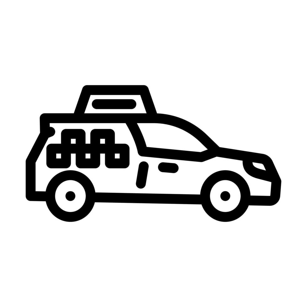 taxi bil transport linje ikon vektor illustration