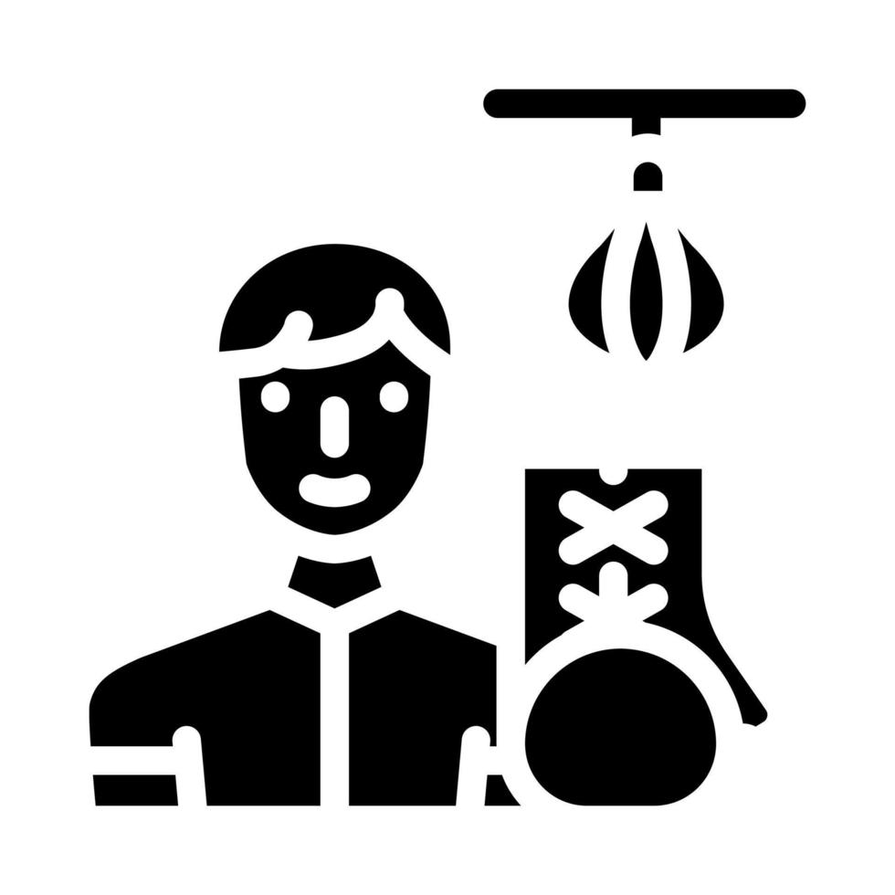 Boxsport Glyphe Symbol Vektor Illustration schwarz