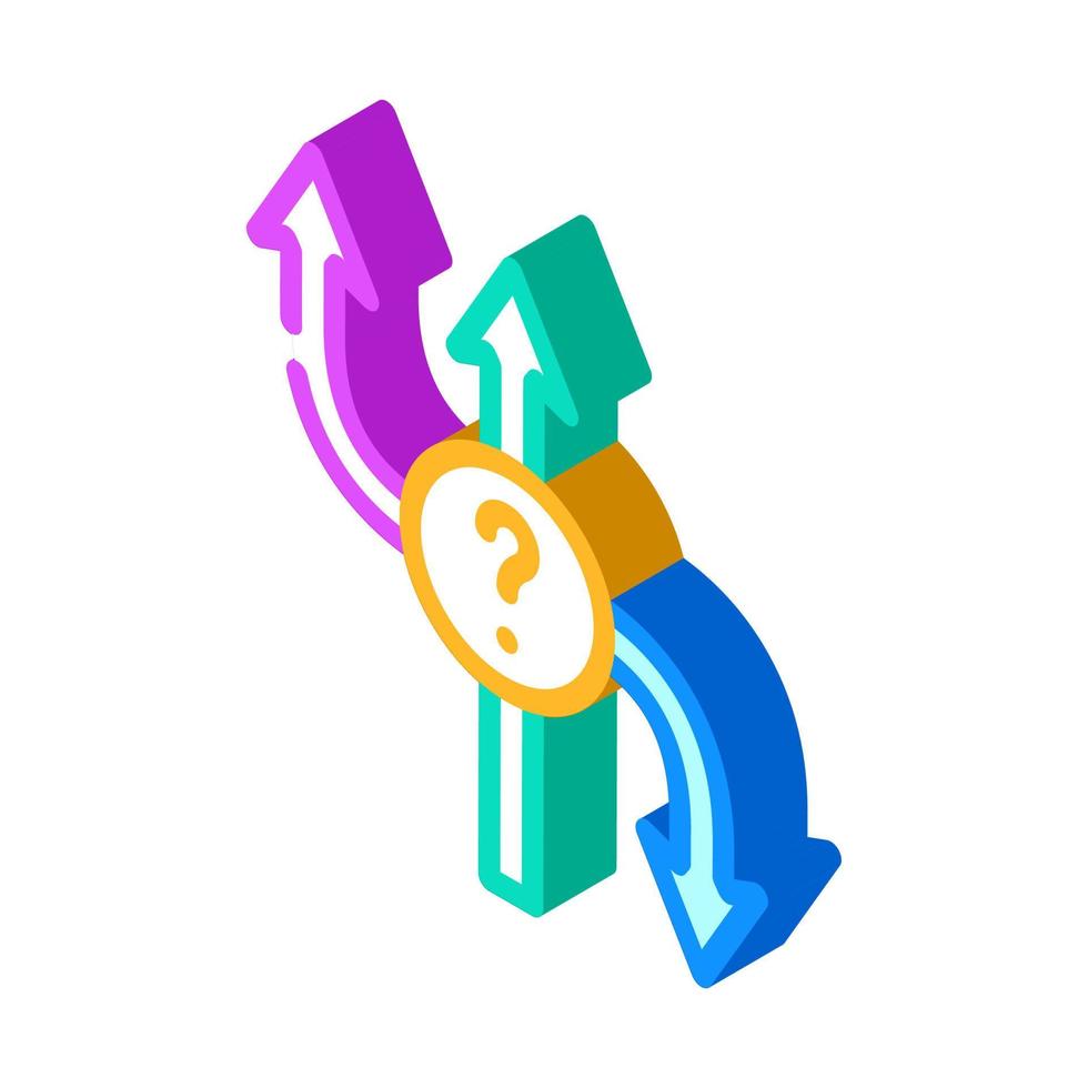 Wahl der isometrischen Symbolvektorillustration der Richtung vektor