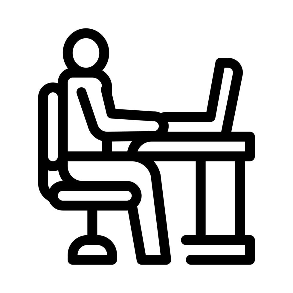 mann, der im büro arbeitet, symbol, vektor, umriss, illustration vektor