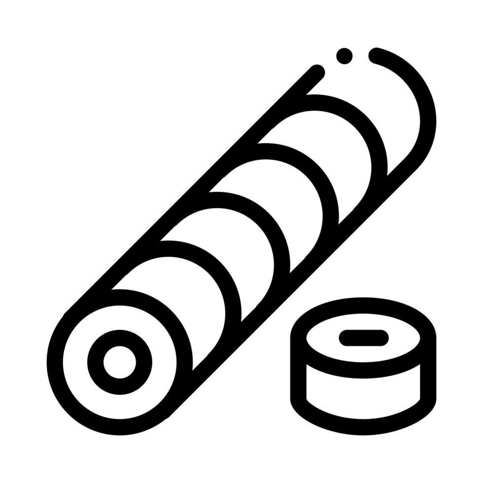 Sushi-Rolle, die Symbolvektor-Umrissillustration kocht vektor