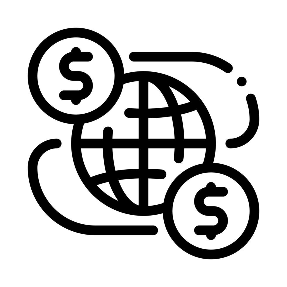weltweite Finanzpartnerschaft Symbol Vektor Umriss Illustration