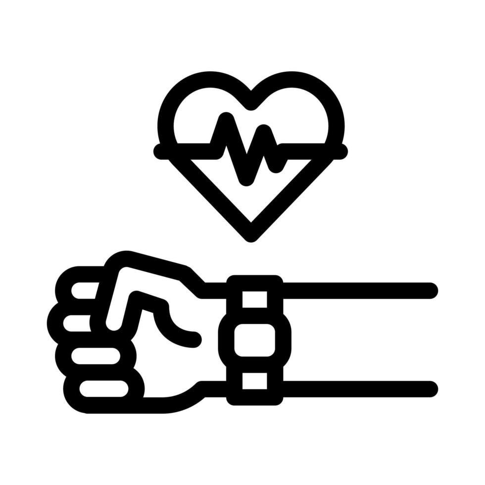 hjärta undersökning enhet ikon vektor översikt illustration