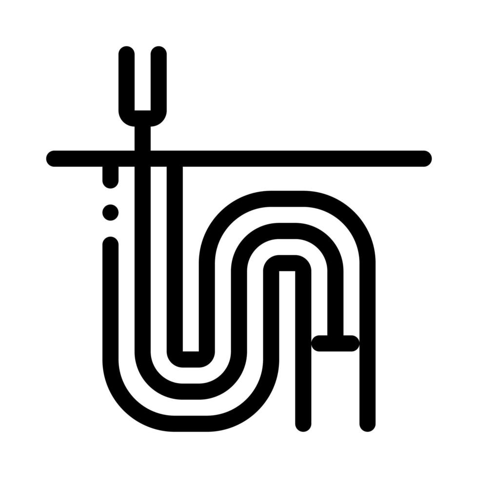 Abflussrohr Reinigungsgeräte Symbol Vektor Umriss Illustration