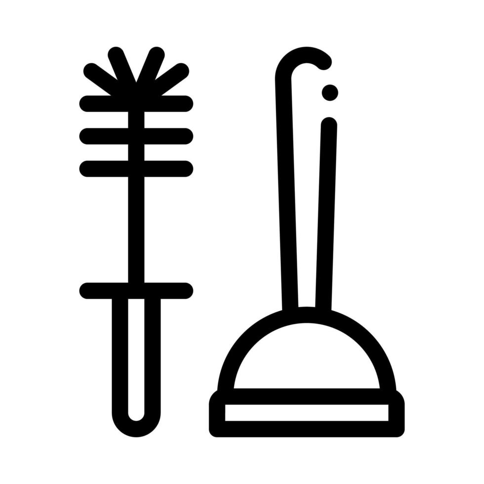 Tasse Kolben und Pinsel Symbol Vektor Umriss Illustration