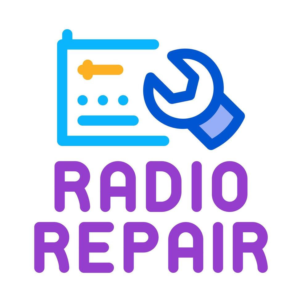 radio reparera ikon vektor översikt illustration