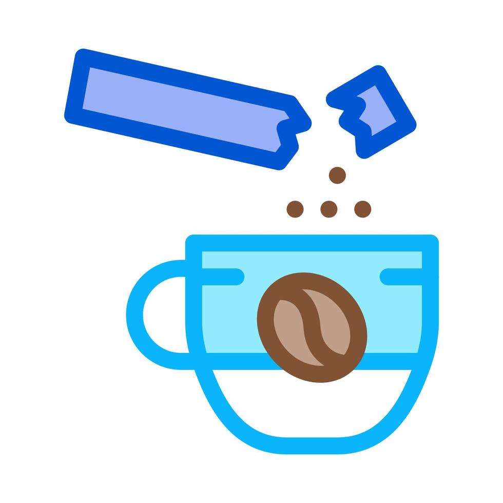 Kaffee mit Zucker-Symbol-Vektor-Umriss-Illustration vektor