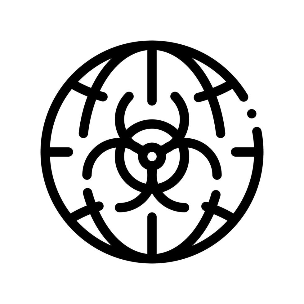 biohazard symbol problem vektor tunn linje ikon