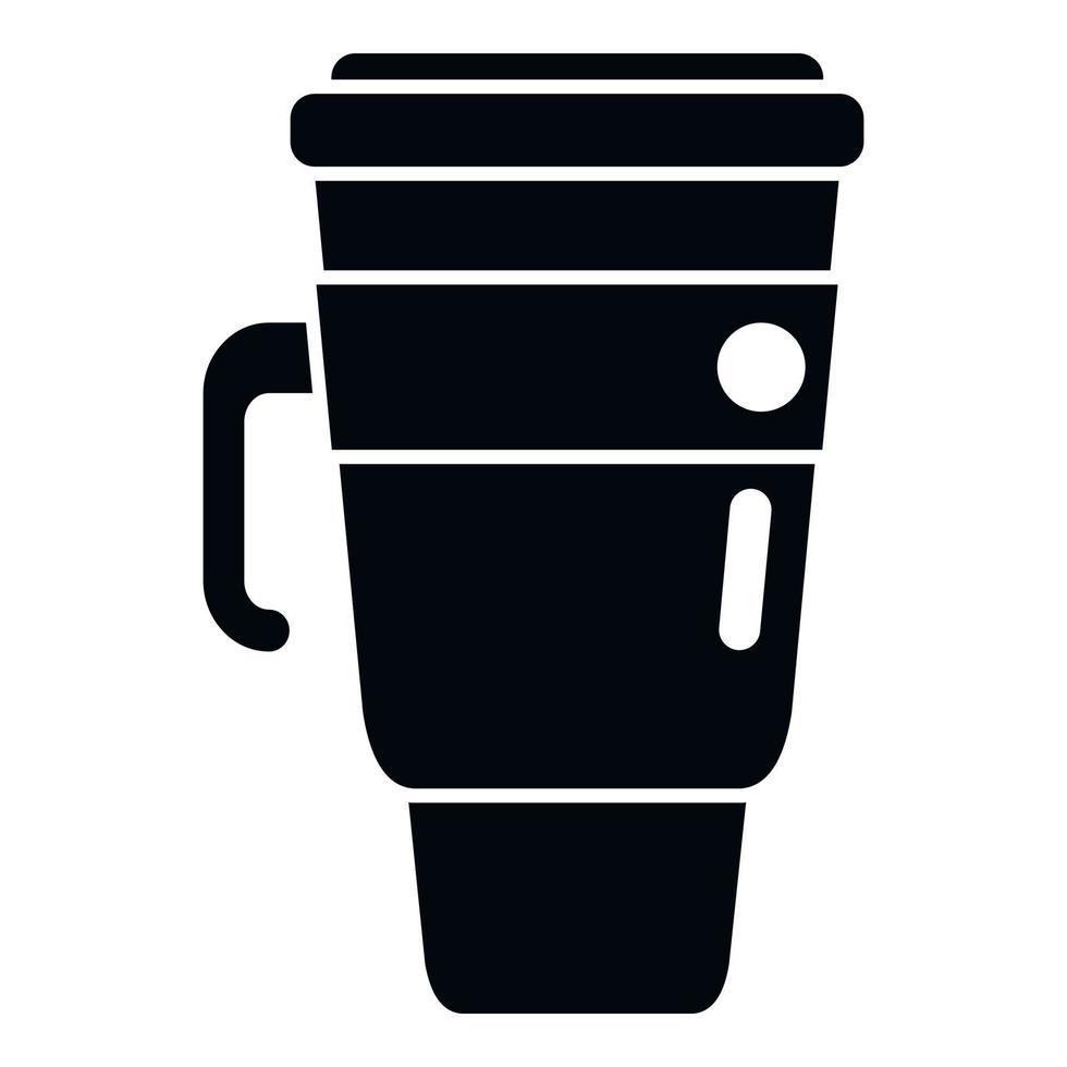 Metall-Thermobecher-Symbol einfacher Vektor. Kaffeebecher vektor