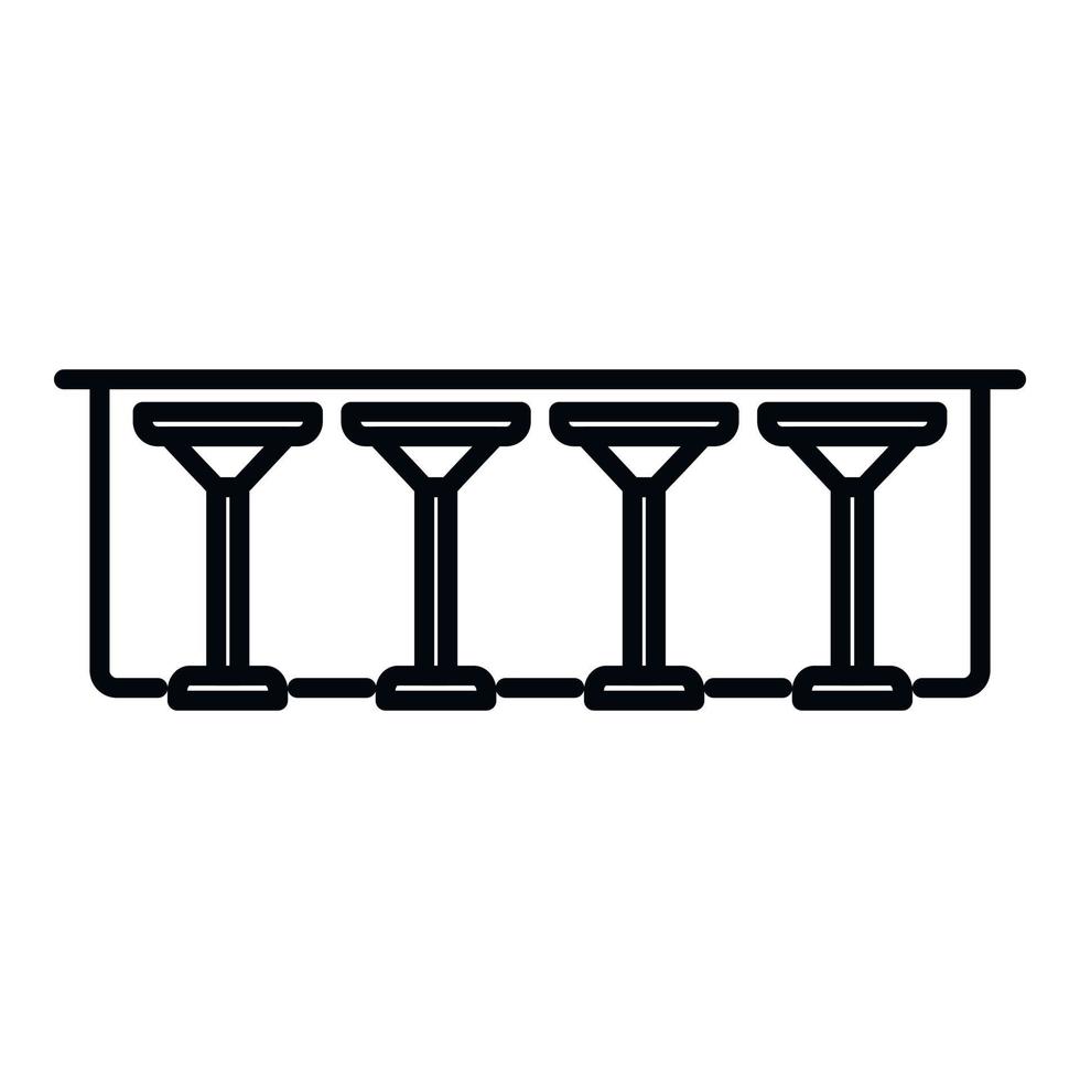 Café-Bar-Zähler-Symbol-Umrissvektor. Kneipentisch vektor