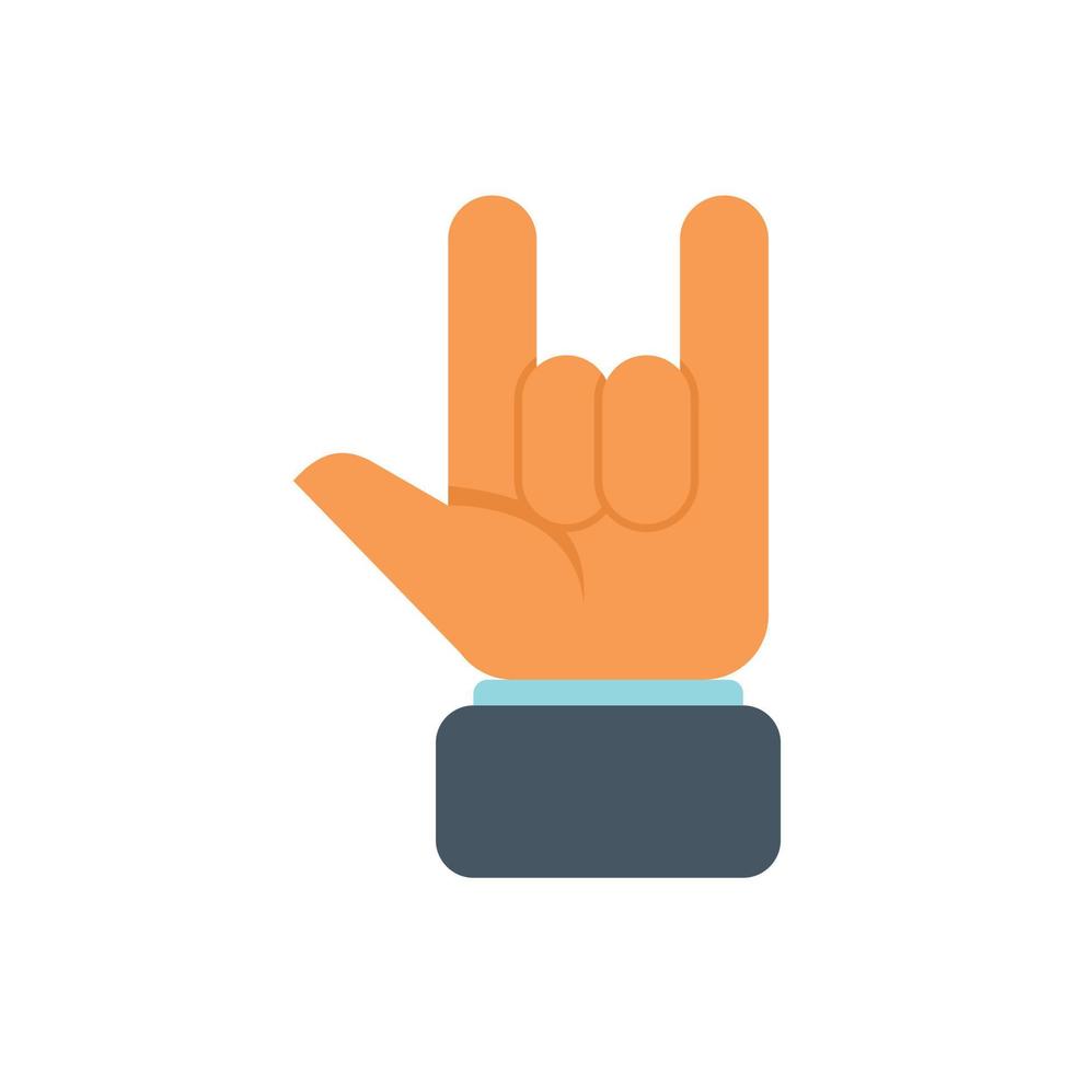 Rock-Hand-Symbol flacher Vektor. Zeichen darstellen vektor
