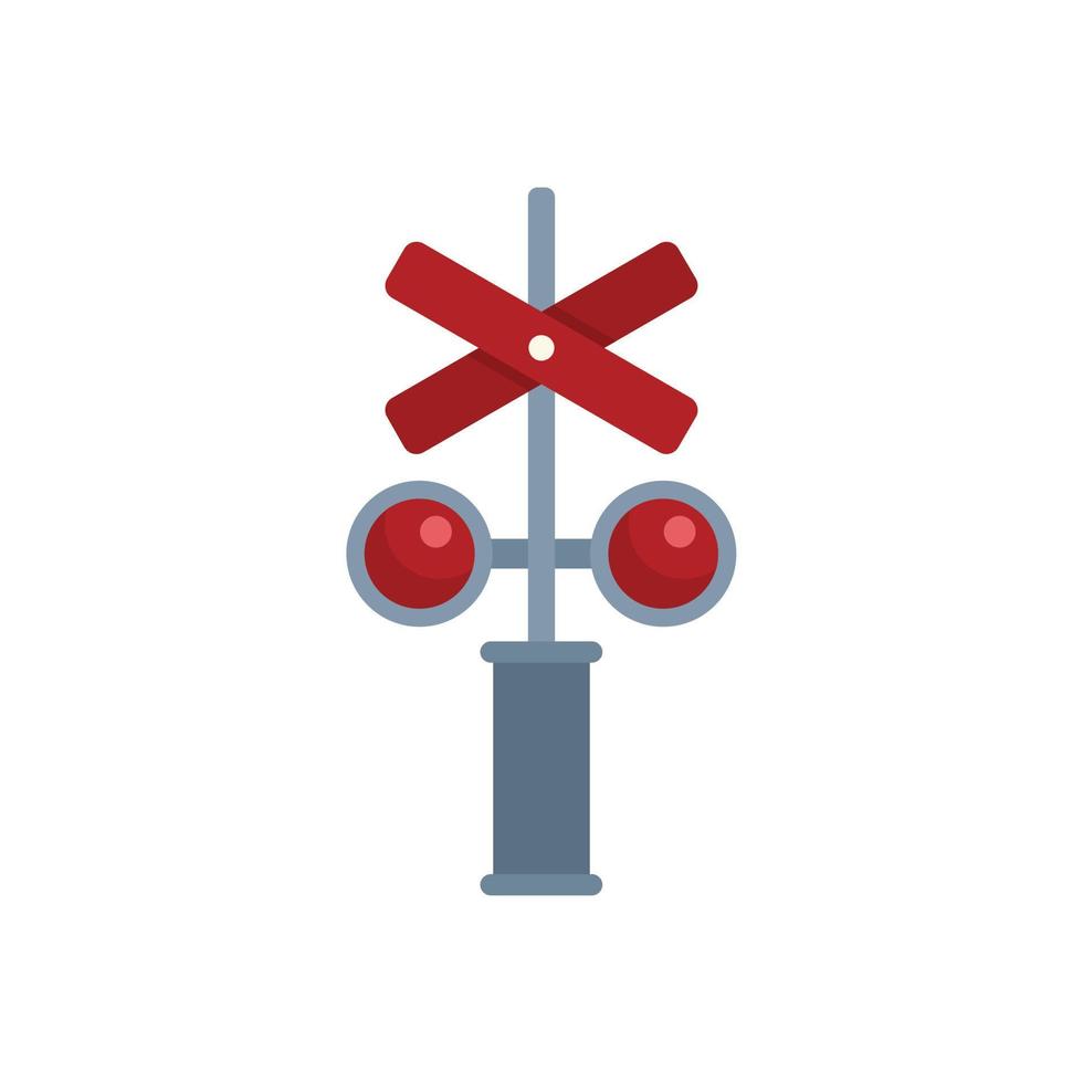 Quereisenbahn-Symbol flacher Vektor. Verkehrssicherheit vektor