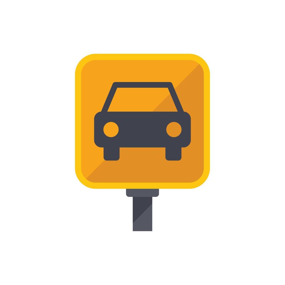 Taxi-Auto-Verkehrsschild-Symbol flacher Vektor. Flughafenflug vektor